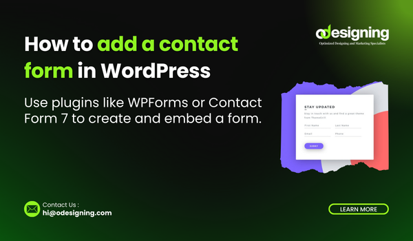 Add Contact Form in WordPress